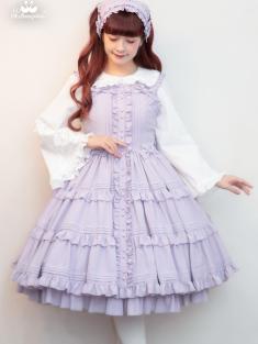 No.972　ピンタックティアードジャンパースカート / ラベンダー(Lavender)