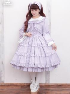 No.973　ピンタックティアード JSK+ロング姫袖ボレロ+フリルスカート (レギュラー丈) / ラベンダー(Lavender)