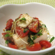 「ミニトマトと豆腐のサラダ」オリーブオイルでサラダがもっとおいしく！ご感想募集中！の投稿画像