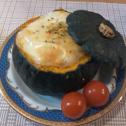 「【訂正版】心も温まるかぼちゃグラタン♪」☆冬のあったか手料理☆レシピ大募集 ♪エプロンショップ【シュクココロ】の投稿画像