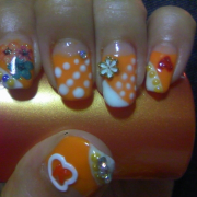 「はじけるオレンジファンタ風♪」【コンテスト】今流行のジェルネイルデザインはどれ？あなたのネイル画像を大募集！の投稿画像