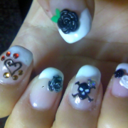 「さわやかなゴスロリ風」【コンテスト】今流行のジェルネイルデザインはどれ？あなたのネイル画像を大募集！の投稿画像