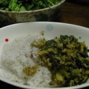 「ほうれん草とひき肉丼」ごはんでファイト！目にも鮮やか！夏野菜を使った中華料理大募集！の投稿画像