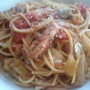 「いわしの缶詰deトマトパスタ」オリーブオイルの初搾りはいつなの？　いまでしょ！★旬なオイルプレゼント！！！の投稿画像