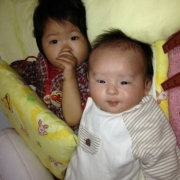 「２歳３ヶ月の娘と４ヶ月になった息子」幸せおすそわけキャンペーン☆名前入りカレンダー「ハピカレ」をプレゼントの投稿画像