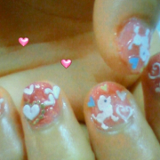 「＋。・☆Sweet＆Lovely♪プードル＆キャット★カワモテPink☆・。＋」【イニスフリー】サマーネイルコンテスト　ハンドケアスペシャルセットをプレゼント！の投稿画像