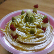 「モンブランにサンタさん」【クリスマスプレゼント企画】スイーツに&ldquo;サンタさん&rdquo;の似顔絵を描いちゃおう！の投稿画像