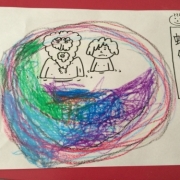 「3歳児」おもしろ温泉、描いてください！☆絵本「あいうえおんせん」サイン本プレゼント☆の投稿画像