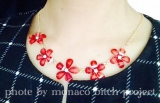 口コミ：アクリル ラメ フラワー ガラス ストーン ショートネックレスの画像（1枚目）