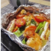 「白身魚とエビ＆お野菜ハーモニーなダシ汁 de グリル焼き」美肌系★魚介料理★写真＆レシピ大募集！※過去に撮った写真もOK!!の投稿画像