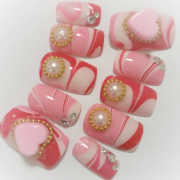 バレンタイン☆ﾋﾟﾝｸマーブルチョコNail☆