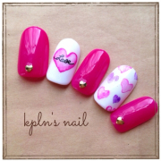 ふんわりたらしこみハートネイル