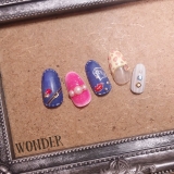 「デニム&times;レオパード&times;ストライプ-マットジェル仕上げ-」の画像（1枚目）