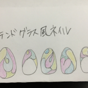 「ステンドグラス風ネイル」やってみたいネイルの下書きイラスト大募集★ラソプロカラージェル5色プレゼントの投稿画像