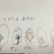 「リゾートネイル」やってみたいネイルの下書きイラスト大募集★ラソプロカラージェル5色プレゼントの投稿画像