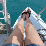 「背伸びして、いや、足伸ばして出航！！」素足と風景のオシャレ写真を投稿で☆ココバイオマスク」をプレゼント！の投稿画像