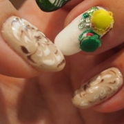 「ホットドリンクとマカロン」食欲の秋ネイルコンテスト★流行のマットネイルが出来るマットジェル5名様プレゼントの投稿画像