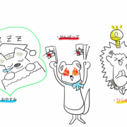 「３匹のポーズスタンプ案です♪」4000円の商品券が当たるLINEスタンプポーズ画像募集の投稿画像