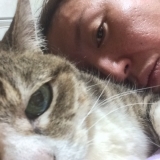 ニャンコに隠れて