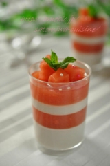 口コミ記事「寒天で♪スイカとココナッツミルクのしましまゼリー♫」の画像