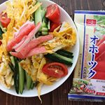 #冷し中華にオホーツク #カニカマ #一正蒲鉾 #moniplaのInstagram画像