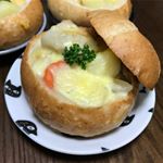 ホムパリの｢ブレッドボール＆スープ1種＆デザートミックス｣お試ししました･:*+.(( &deg;&omega;&deg; ))/.:+ブレッドボール初体験(*&acute;-`*)中身はすぐに取り出せるようになっているので、簡単に&hellip;のInstagram画像