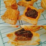 2017.02.03節分だけど、まったく関係ないパイを(笑)・お手軽にパイシートを使って。マロンペースト入りのダマンドクリームと板チョコをのせて。板チョコはホワイトチョコにすればよ&hellip;のInstagram画像