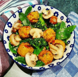 キノコと厚揚げランチ