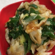 ワカメ、ネギ、ちくわの酢味噌和え