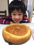 一緒に作ったチーズケーキ