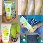 ３歳子供と一緒に使える日焼け止めです♪虫よけを兼ねている優れもの👦SPF32,PA＋＋＋で子供にきつすぎないのがいいです🙋🎶 ハンドソープで落とせます。伸ばすとほどほどに伸びます。肌が白くなら&hellip;のInstagram画像