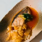 今日の晩ごはん＊＊＊＊＊＊ぶりのキムチ煮＊白菜とあげの煮浸し＊かぼちゃスープ＊お煮しめの残り＊＊＊昨日は実家でしゃぶしゃぶやすき焼きをしてもらったので今日か&hellip;のInstagram画像
