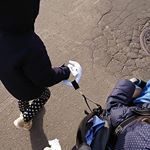 ・・久しぶりにベビーカーでお出掛け✨✨やっと雪が溶けた～✨まぁ、今朝またほんのり積もってたけど笑アクメディカで近場のお出掛けは済ませられたら、準備が楽チンだろうな～&hearts;️娘と息子が触って&hellip;のInstagram画像