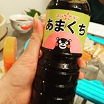 くまもんの絵が可愛い ホシサンあまくち醤油🎵こっくりこくがあって甘味があって美味しい🎵卵かけご飯に、かけても 煮物にしても味が決まります。おうちで回転寿司パーティーの時も もちろん ホシサンあ&hellip;のInstagram画像