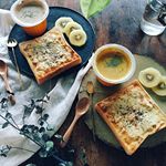 5月25日(金)朝ごはんおはようございます꒰ &uml;̮͚ ꒱♩♩◦．今日はどんより雨〜。ちょっと寒いので野菜ゴロゴロカップスープで朝ごはん☝︎☝︎私&rarr;クラムチャウダー旦那さん&rarr;コーンク&hellip;のInstagram画像
