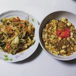 五島産鯛の出汁入りレトルトカレーレシピ開発モニター100名募集！！に参加。特別、アレンジといっても思いつかなかったが、いつも食べる料理にひと工夫。もやしたっぷりの野菜炒めとマーボカレーに。&hellip;のInstagram画像