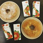 . ハコサラダ.ハマっている台湾ドーナツと😍&hearts;️.1本に1日分の野菜(350g分)が入ってる嬉しい野菜ジュースです💓グレープフルーツのおかげがさっぱりして飲みやすいです！&hellip;のInstagram画像