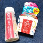 酒粕化粧水、クリーム使用してみました！・結構匂いが独特でほんのりお酒の匂いがします(^ ^)・乾燥やくすみに効果的で最近乾燥で化粧ノリが悪かったのですが透明感があるもちもち肌に&hellip;のInstagram画像