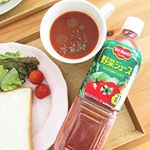 ..デルモンテ　野菜ジュース　９００ｇ🍅.独自製法のセロリピューレーと香辛料を使用し、シチリア産岩塩を加えた野菜ジュース❤️使用している野菜は全部で21種類！.今日は寒&hellip;のInstagram画像