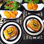 ハロウィン当日は、撮影用のご飯を朝からバタバタと作り、ちゃんとデコした夕ご飯にはなりませんでしたが、モニターで頂いたかぼちゃのポタージュを使って、ハロウィンデコを(●&acute;&omega;`●) フランスパンをくり抜い&hellip;のInstagram画像