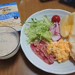 2018/12/23モニターで富士食品工業さまからいただいた ジェントリースープ。これをメインにしたかった、今日の朝ごはん。６種類もいただいたので、こどもたちとそれぞれ違うものを選&hellip;のInstagram画像