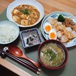.おうちディナー🍴鶏チャーシュー&味玉🍴麻婆豆腐🍴かぶの塩こうじ漬け🍴白菜とえのきとベーコンのお味噌汁🍴ご飯かぶの塩こうじ漬けには昨日の u0040better_for_recipe&hellip;のInstagram画像