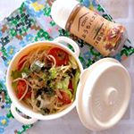 長女に置き弁。優しいママにならないと。。。......@pietro_19801209 #置き弁当 #ごま醤油ガーリック #お正月 #お醤油パスタ #塾弁 #置弁  #&hellip;のInstagram画像