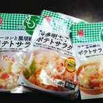 モニプラで当選しました✨✨.3種類食べ比べ😋🍴.ベーコンと黒胡椒が1番好きかな👍.#株式会社ヤマザキ #もう一品 #もう一品ポテトサラダ #北海道男爵のポテトサラダ #monipla #k&hellip;のInstagram画像