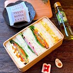 2019.5.9  木曜日～〜🌿サンドイッチ弁当🌿（ハムレタスサンド）（タマゴサンド）（ベーコンとコールスローの野菜サンド）（おまけのプレスバターサンド）･･お&hellip;のInstagram画像