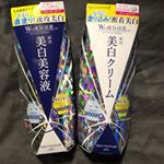 .モニプラで応募していた物が届きました♪.ダイレクトホワイトdeW美白美容液と美白クリームです♡.美白美容液は、洗顔後に使用するタイプです！ウォータータイプで、美白有効成分&hellip;のInstagram画像