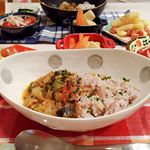 旅行前日の冷蔵庫一掃 #晩ごはん 😊❤..*鰯と夏野菜のトマト煮込み*ジャーマンポテト*高野豆腐,人参,椎茸の煮物*プチトマトと玉ねぎのマリネ*キュウリのパン粉漬け.ナスや&hellip;のInstagram画像