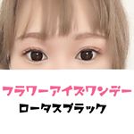 ．#カラコンレポ．#フラワーアイズワンデー #ロータスブラック．BC：8.60mmDIA：14.5mm着色直径：14.0mmPWR：0.00(度なし)〜-7.00&hellip;のInstagram画像