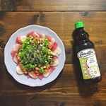 20190806Summer carpaccio.・旅行から帰ってきたら、、#富士貿易 さまから #オリーブオイル の贈り物♡片手で使えるボトルが新しい！・帆立と鮪でカルパ&hellip;のInstagram画像