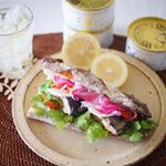 2019.8.12*高加水バゲットを焼いて鯖サンド🐟🥖。 今回使用しているさば缶はモンマルシェさま　@monmarche_official　から頂いた『大ぶりさばのさば缶 水煮4缶セット』&hellip;のInstagram画像